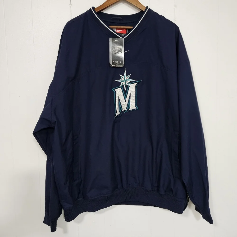 NWT Nike Seattle Mariners Warmup Pullover Jacket - Picture 1 of 6